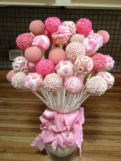 Baby Shower Cake pops Baby Shower Kuchen, Torturi Baby Shower, Cake Pop Ideas, Perlengkapan Bayi Diy, Tårta Design, Cake Pop Bouquet, Kue Macaroon, Fiesta Shower, Pop Ideas