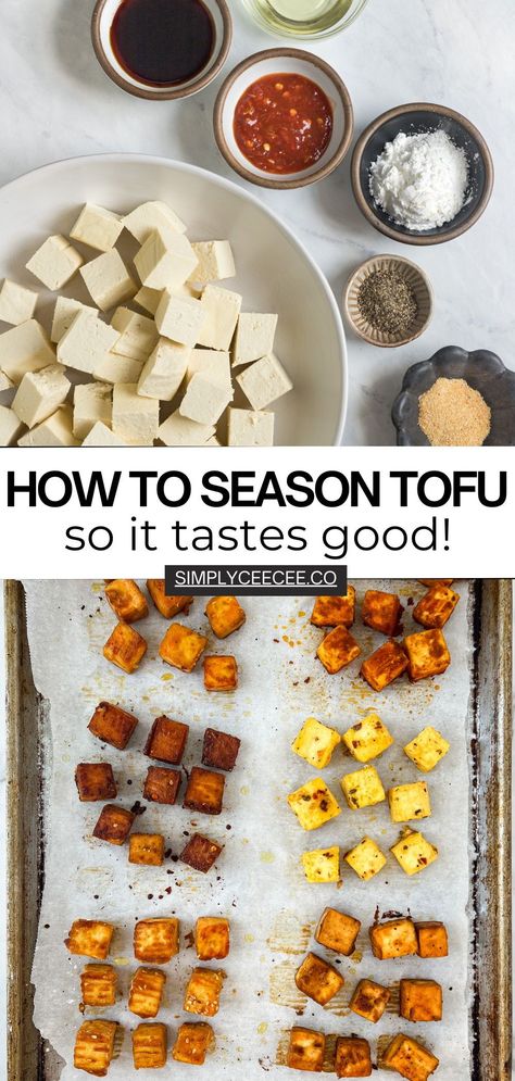 Tofu Seasoning Spices, Tofu Beginners Recipe, How To Season Tofu Like Chicken, Seared Tofu Recipes, Tofu And Rice Recipes Easy, Seasoned Tofu Recipe, Easy Ways To Cook Tofu, Tofu Snacks Easy, How To Cook Extra Firm Tofu