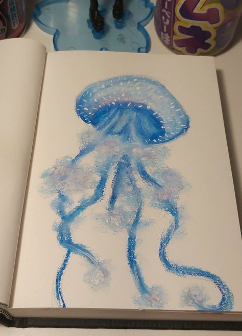 Crayon Drawings, Jellyfish Art, Art Sketches Doodles, Pastel Artwork, Oil Pastel Paintings, Oil Pastel Art, Oil Pastel Drawings, Crayon Art, Art Painting Gallery