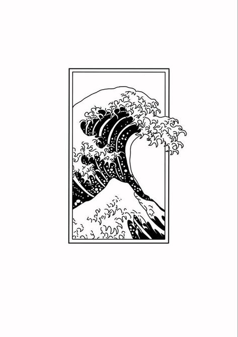 The Great Wave off Kanagawa  Seeking Japanese-inspired illustrations? 🖌️🎌 Look no further! Click the link above and let's bring your ideas to life! 💡✨ #Japaneseillustration #JapaneseArt Okinawa Wave Tattoo, Japanese Style Waves, Japanese Art Minimalist, Tri Tattoo, Great Wave Tattoo, Japanese Art Tattoo, Japanese Wave Tattoo, Japanese Black And White, Japanese Wave Art