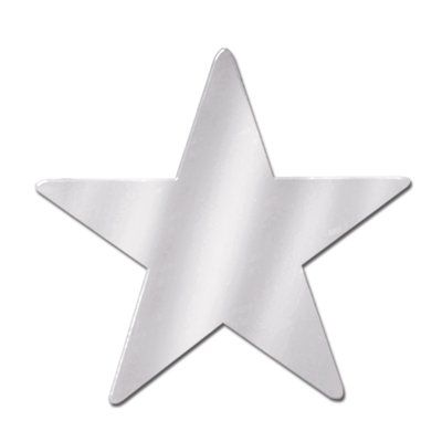 The Party Aisle Jumbo Foil Star Cutout (Set of 24) Color: Silver, Size: 12" H x 12" W Silver Party Decorations, Hanging Stars, Silver Party, Event Stand, Star Party, Star Decorations, Silver Prices, Colour Star, Metallic Foil