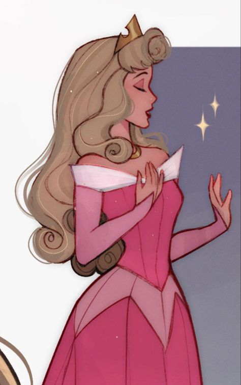 Sleeping Beauty Icons Aesthetic, Disney Princess Aurora Drawings, Sleeping Beauty Disney Aesthetic, Aurora Sleeping Beauty Pink Dress, Aurora Princess Drawing, Aurora Sleeping Beauty Painting, Princess Drawing Aesthetic, Disney Princess Aesthetic Drawing, Disney Princess Aurora Art