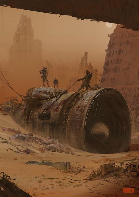 ArtStation - book cover, mark zhang Desert World Concept Art, Sci Fi Desert Landscape, Desert Wasteland Art, Desert Apocalypse Aesthetic, Desert Dystopia Aesthetic, Dystopian Desert Aesthetic, Desertpunk Aesthetic, Desert Punk Aesthetic, Concept Art Desert