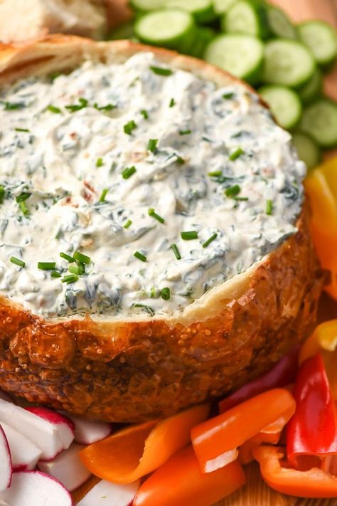 Classic Cold Spinach Dip is an easy make ahead appetizer that's perfect for any gathering. #spinachdip #appetizer Kors Spinach Dip, Knorr Vegetable Dip, Knorr Spinach Dip Recipe, Classic Spinach Dip Recipe, Spinach Dip Cold, Boards Party, Classic Spinach Dip, Knorr Spinach Dip, Knorr Recipes