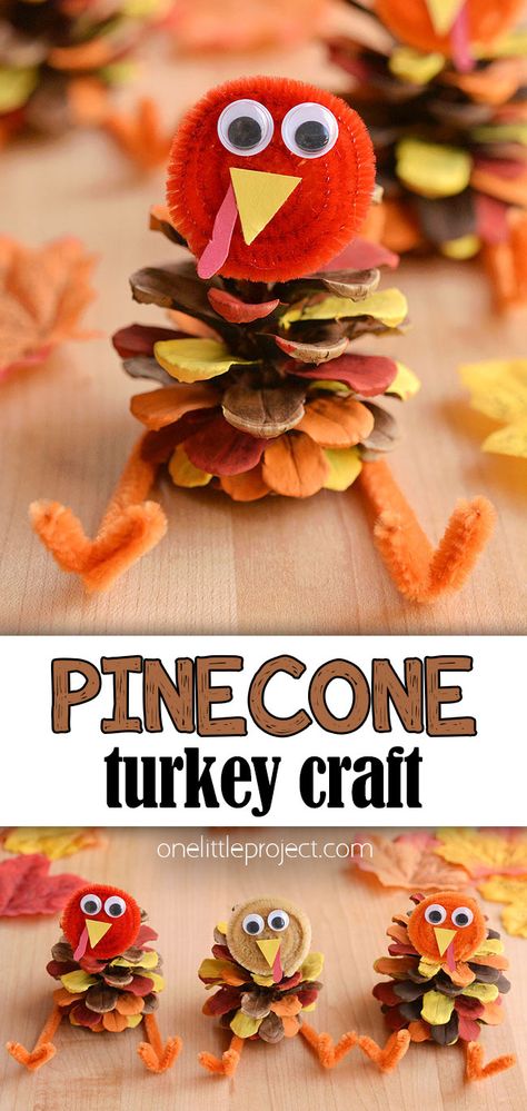 Thanksgiving Craft Activities For Kids, November Crafts Elementary School, Thanksgiving Craft Table Decor, Fall Fun Crafts For Preschoolers, Fall Craft For Kids Easy, Pinecone Turkeys Kids, Fall Craft Elementary, November Traditions For Kids, November Crafts For Senior Citizens