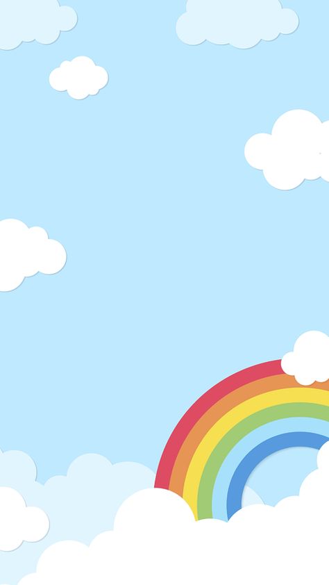 Rainbow Sky Background, Cocomelon Background Wallpaper, Cute Rainbow Background, Cute Wallpapers Rainbow, Kids Background Templates, Cocomelon Birthday Background, Cute Sky Background, Kids Background Wallpapers, Background For Kindergarten