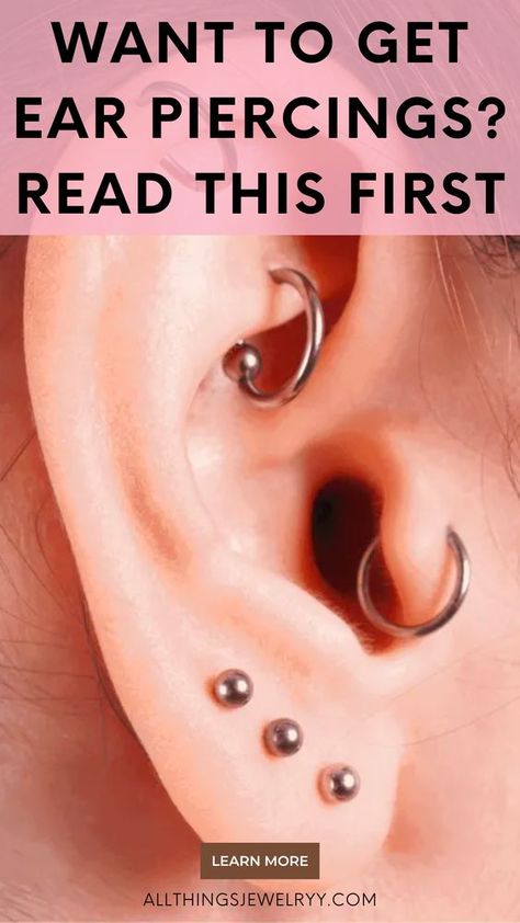 Getting new ear piercings is exciting, but you need to know a few things beforehand. In this guide, we share where to get them, costs, care tips, and more. How To Take Care Of Piercings, Ear Piercings Chart Pain Level, Ear Piercings Pain Level Chart, Ear Piercings Hurt Chart, Ear Piercing Pain Chart, Ear Piercing Chart Pain, Piercings To Get, Most Painful Ear Piercings Chart, Piercing Pain Chart