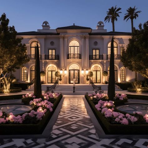 Inside Kenneth Todd & Lisa Vanderpump's Beverly Hills Home Lisa Vanderpump House, Hollywood Mansion, Front Elevation Design, Old Money House, Dream House Aesthetic, Chateaux Interiors, Beverly Hills Mansion, Mansion Exterior, Hollywood Hills Homes