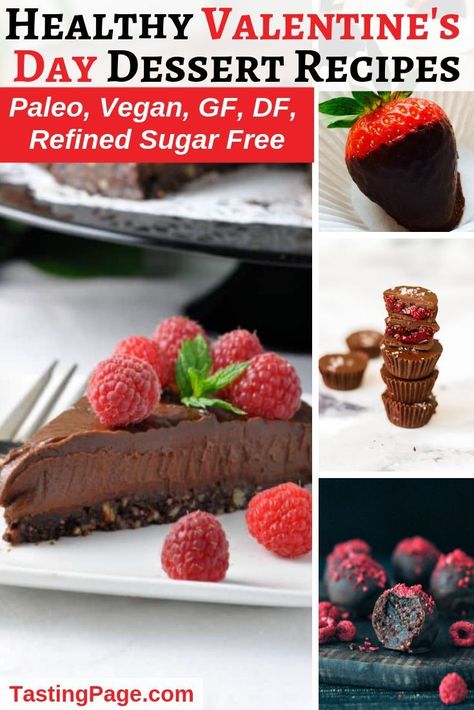 Clean Eating Valentine's Day Dessert Recipes - Vegan, gluten free and refined sugar free | TastingPage.com #valentinesday #valentinesdaydessert #healthydessert #paleodessert #vegandessert #paleorecipe #veganrecipe #glutenfreedessert #dairyfreedessert Valentines Recipes Desserts, Chicory Recipe, Healthy Valentines, Breakfast Low Carb, Eating Vegan, Holiday Sweets, Low Carb Cheesecake, Valentine Desserts, Paleo Desserts