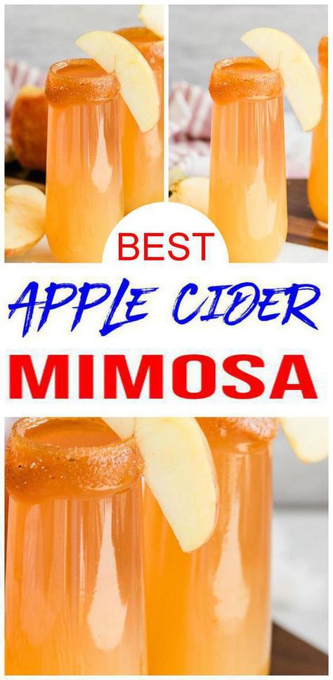 Apple Cider Mimosas Recipe, Halloween Easy Alcoholic Drinks, Caramel Apple Cider Mimosa, Apple Juice Mimosa, Caramel Apple Mimosa Recipe, Halloween Themed Mimosa, Halloween Themed Brunch Food, Fall Themed Brunch Food, Halloween Theme Breakfast Ideas