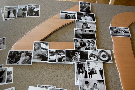 DIY Giant Number Photo Collage | NoBiggie 40th Photo Collage Ideas, Grandmas Birthday Decorations, Birthday Party Photo Collage, 50th Photo Collage, 40th Birthday Photo Collage Ideas, Photo Collage For Party, Birthday Number Photo Collage, 30 Photo Collage, 40 Photo Collage