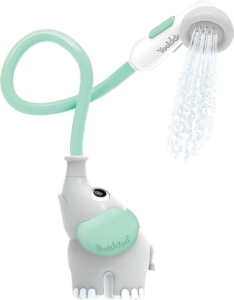 Yookidoo Baby Bath Shower Head - Elephant Water Pump with Trunk Spout Rinser - Control Water Flow from 2 Trunk Knobs for Maximum Fun in Tub or Sink for Infants and Newborn Babies(Turquoise) : Amazon.co.uk: Baby Products Disclaimer: affliate links attatched Bath Toy, Bath Shower, Baby Bath, Water Flow, Shower Head, Water Pump, Trunk, Elephant, Baby Shower