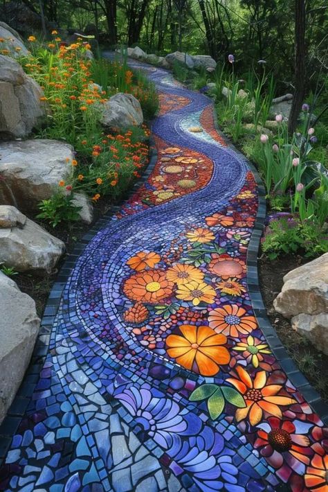 Mosaic Walkway, Walkway Design, Garden Walkway, Have Inspiration, Dream House Rooms, Garden Path, Mosaic Garden, Garden Pathway, Dream House Decor