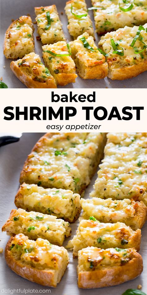 Baked Shrimp Toast, Easy Baked Shrimp, Crispy Bread, Shrimp Toast, Creamy Shrimp, Shrimp Recipes For Dinner, Appetizers Easy Finger Food, Baked Shrimp, Best Appetizer Recipes