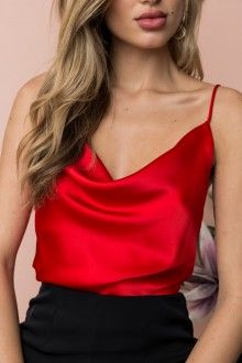 Red Silk Top Outfit, Red Satin Top Outfit, Silk Tank Top Outfit, Silk Top Outfit Classy, Silky Outfit, Silk Top Outfit, Satin Top Outfit, Red Satin Top, Singapore Outfit