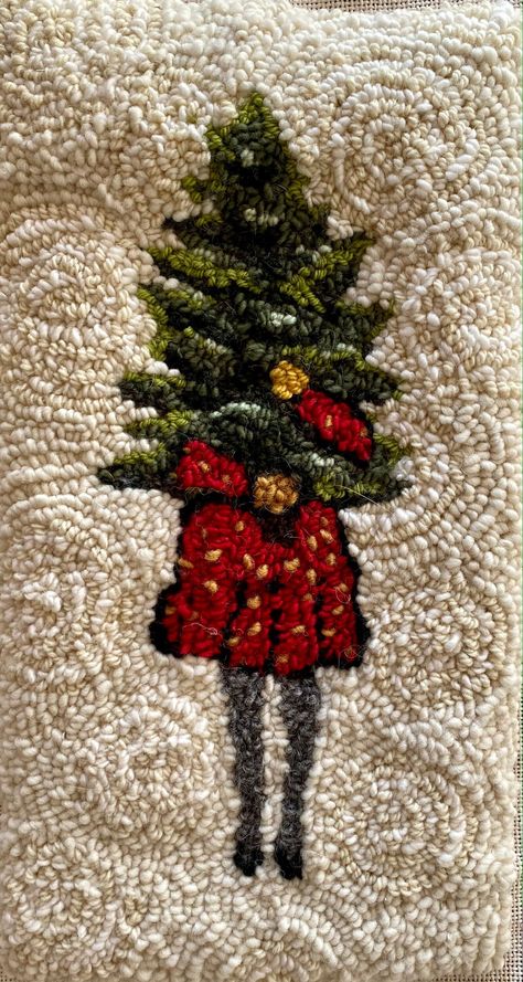 Christmas Rug Hooking Patterns, Primitive Rug Hooking Patterns Free, Punch Needle Rug Patterns, Rug Hooking Patterns Free, Punch Needle Christmas, Christmas Sled Decoration, Rug Hooking Patterns Primitive, Primitive Rug Hooking, Sled Decor