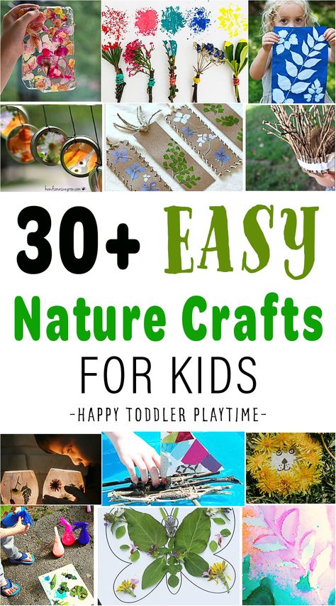 30+ Stunning Nature Crafts for Kids - HAPPY TODDLER PLAYTIME Easy Nature Crafts, Environmental Club, Nature Crafts For Kids, Live Naturally, Arts And Crafts For Kids Toddlers, Nature Exploration, Forest School Activities, Kids Craft Room, Kids Camp