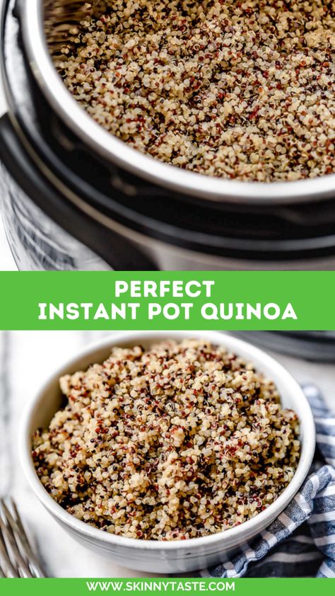 Here’s my foolproof method for making perfect, fluffy Instant Pot Quinoa for adding to quinoa salads, bowls, and so much more. Instantpot Quinoa, Instapot Quinoa Recipe, How To Cook Quinoa In Instant Pot, Quinoa In Instant Pot, Quinoa Instant Pot Recipes, Quinoa Pressure Cooker, Quinoa Recipes Instant Pot, Mango Quinoa Salad, Instant Pot Quinoa