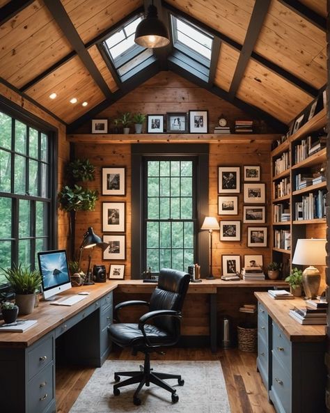 20 Inspiring She Shed Office Ideas For The Perfect Home Office – ToolzView Garage Studio Office, Home Office Country House, Tiny Shed Office Ideas, Garage Conversion To Home Office, Tiny House Home Office, Outbuilding Office, Farmhouse Studio, Office Decor Country, She’d Office