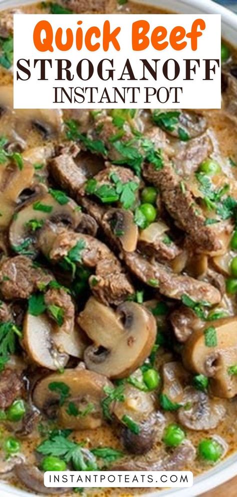 Dive into the creamy, dreamy delight of Beef Stroganoff made in your Instant Pot. This recipe makes it simple to enjoy the classic combination of tender beef and a lusciously creamy sauce, seasoned to perfection and ready to serve in no time. Pair it with egg noodles or rice for a complete, satisfying meal. Beef Stroganoff Instant Pot, Pressure Cooker Beef Stroganoff, Quick Beef Stew, Instant Pot Beef Stroganoff, Easy Beef Stroganoff, Beef Rump, Dinner Beef, Beef Stroganoff Easy, Instant Pot Recipe