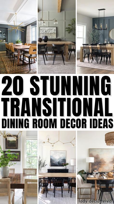 20 Stunning Transitional Dining Room Decor Ideas Transitional Dining Room Decor, Moving Into A New House, Transitional Dining Room, Living Room Decorating, Inspire Me Home Decor, Design Apartment, Transitional Living Rooms, Transitional House, Dining Room Inspiration