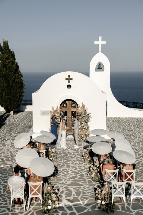 Boho Chic Wedding Theme. Ceremony: St. Sophia Chapel. Reception: Kalami Beach Bar. Rhodes Island Greece. Color: White, Beige, Terracotta, Dusty Pink, Brown, Green. Greek Destination Wedding Planned by Golden Apple Weddings. Bride & Groom Wedding Portraits Couple Wedding Photoshoot #weddingtheme #weddingdecor #weddingevent #weddingphotography #weddingplanning #destinationweddings #Greece #Rhodes #island #bohochic #greekchapel #ceremony #seaview #churchdecoraton #flowersynthesis #arch #sunumbrella Small Wedding Greece, Greek Chapel Wedding, Greece Wedding Elopement, Small Greece Wedding, Milos Greece Wedding, Crete Greece Wedding, Greek Wedding Ceremony, Destination Wedding In Greece, Beach Wedding Greece