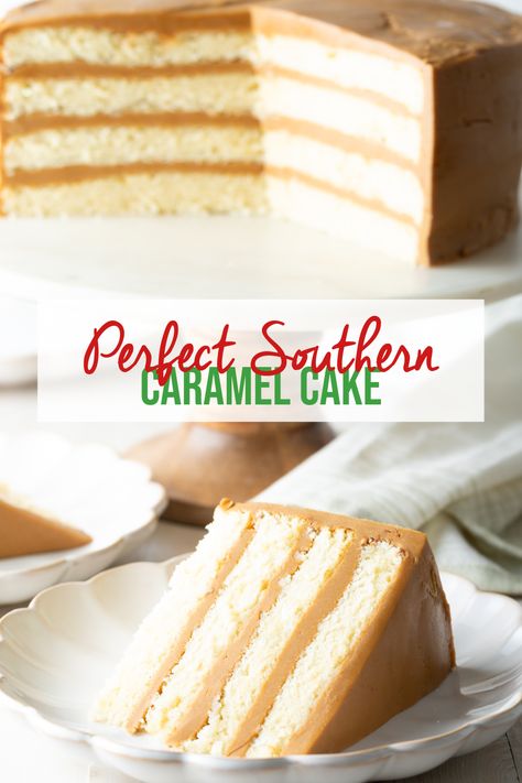 Bakery Yellow Cake Recipe, Southern Caramel Cake Recipe, Craving Cake, Southern Cakes, Carmel Cake, Southern Caramel Cake, Caramel Cake Recipe, Salted Caramel Frosting, Salted Caramels