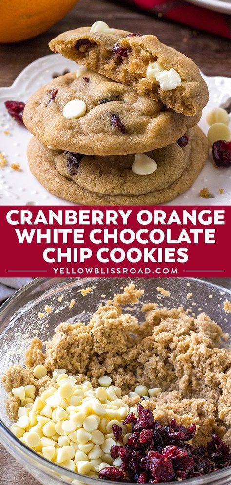 Cranberry White Chocolate Cookies, Cranberry White Chocolate Chip Cookies, Cranberry Oatmeal Cookies, Cranberry Cookies Recipes, Chocolate Orange Cookies, Cranberry Orange Cookies, Cranberry Oatmeal, Cranberry White Chocolate, White Chocolate Cranberry Cookies