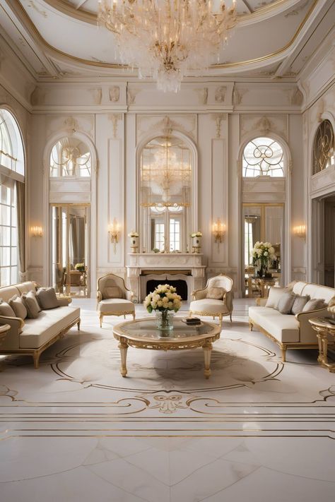 Mansion House Plans, Neoclassical Interior Design, Beautiful Bed Designs, Modern White Living Room, Luxury Mansion, Neoclassical Interior, Mansion House, Opulent Interiors, Luxury Living Room Design