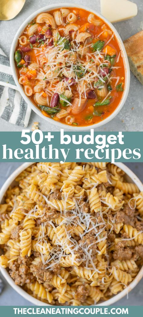 These are the best Budget Healthy Meals. From cheap healthy dinner ideas to budget breakfasts, browse all the best cheap, easy, healthy meals! There are meals for two, cheap meal prep recipes and so much more! Cheap Healthy Dinner Ideas, Budget Healthy Meals, Cheap Easy Healthy Meals, Cheap Healthy Dinners, Cheap Meal Prep, Easy Healthy Meals, Healthy Budget, Healthy Dinner Ideas, Cheap Meal