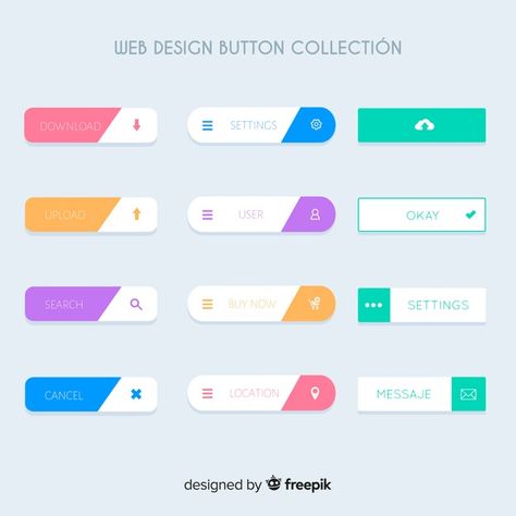 Web design button collection Premium Vec... | Premium Vector #Freepik #vector #menu #design #button #website การออกแบบ Ui Ux, Ui Buttons, What Is Fashion Designing, Ui Ux 디자인, Web Design Quotes, Free Web Design, Webdesign Inspiration, Creative Web Design, Design Websites