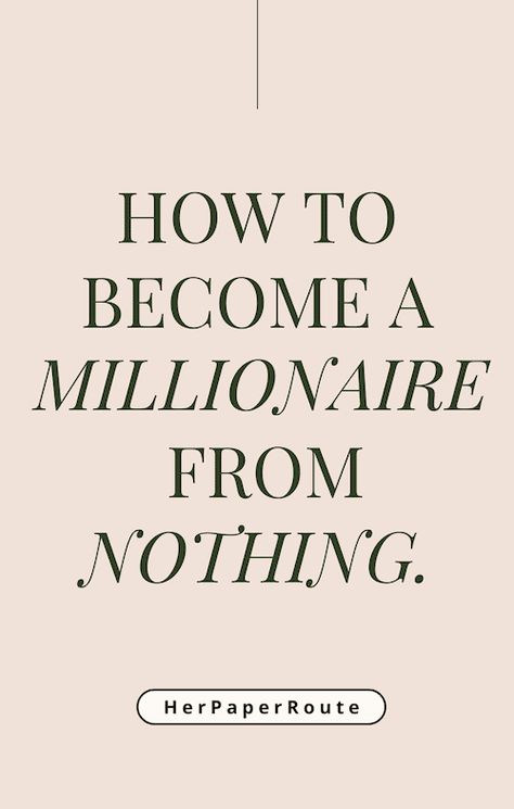 For most people, the thought of being a millionaire is one of the most important things on their bucket list. Learning how to become rich is the easy part, it's the implementation that people stumble on. You can come from nothing and still become a self-made millionaire with the right mindset. You just need to start focusing on your spending habits and invest the right way. But you first need to know these 4 things... How To Become A Self Made Millionaire, How To Become A Millionaire In Your 20s, Ways To Become A Millionaire, How To Be A Millionaire By 30, How To Be Successful In Life Make Money, Habits Of Millionaires, How To Become Rich Fast, Rich And Successful Aesthetic, Self Made Millionaire Women