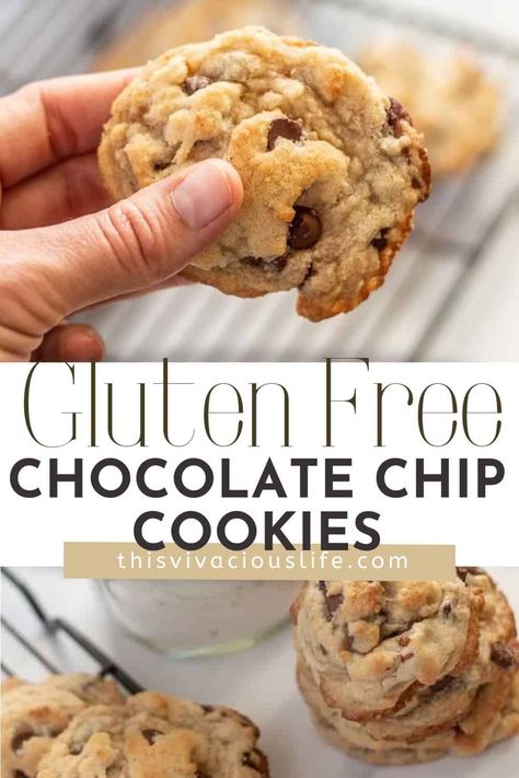 These really are the BEST gluten free chocolate chip cookies! They are so yummy and the perfect balance of chewiness, sweetness, and chocolaty goodness that will have everyone reaching for seconds. Gf Cookies Easy, Gluten Meals, Egypt Food, Gluten Free Cookies Easy, Picnic Fruit, Cookies Gluten Free, Dairy Free Chocolate Chips, Gluten Free Chocolate Chip Cookies, Gluten Free Banana Bread