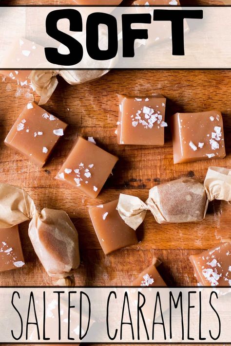 Best Homemade Caramels Recipe (Chewy Salted Caramels) - Savoring The Good® Martha Stewart Caramels, Salted Caramel Candies, Caramels With Heavy Cream, Salt Water Taffy Recipe Homemade, Easy Caramels Candy, Homemade Caramel Candy Recipes, Dry Caramel Recipe, Soft Caramel Recipe No Corn Syrup, Salted Caramels Recipe