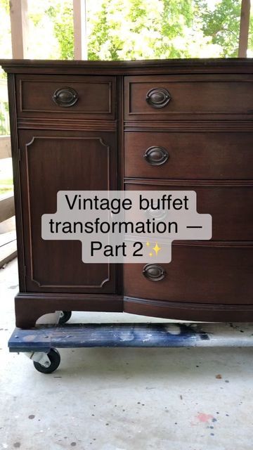 Painting Buffet Ideas, Repainted Buffet Ideas, Refurbish Buffet Cabinet, Restored Buffet Cabinet, Redo Buffet Cabinet, Upcycle Buffet Cabinet, 2 Tone Furniture Ideas, Dresser To Buffet Makeover, Refinished Buffet Cabinet