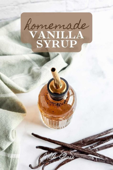 Craving that signature Starbucks taste at home? Look no further than our homemade vanilla syrup recipe. It's easy, it's delicious, and it's all yours to enjoy in your favorite beverages. Keep a batch in the fridge for that irresistible café experience anytime. Vanilla Simple Syrup Recipe, Vanilla Bean Simple Syrup, Vanilla Coffee Syrup, Homemade Vanilla Syrup, Starbucks Copycat Recipes Drinks, Vanilla Simple Syrup, Easy Coffee Drinks Recipes, Vanilla Syrup For Coffee, Syrup For Coffee