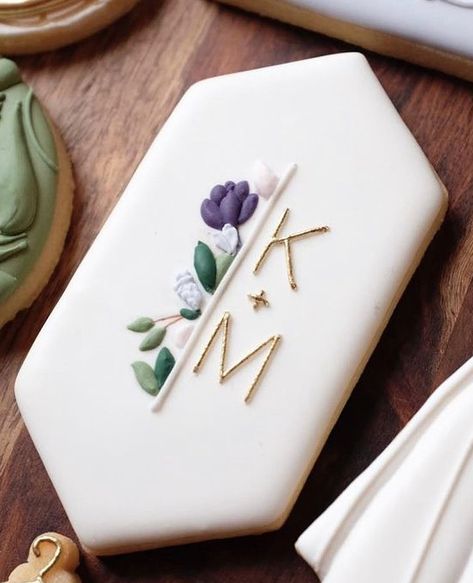 Wedding Cookie Ideas Royal Icing, Monogram Wedding Cookies Decorated, Wedding Decorated Cookies Royal Icing, Floral Wedding Shower Cookies, Wedding Shower Sugar Cookies Decorated, Fancy Wedding Cookies, Decorated Cookies For Wedding, Wedding Decorative Cookies, We Do Cookies Decorated