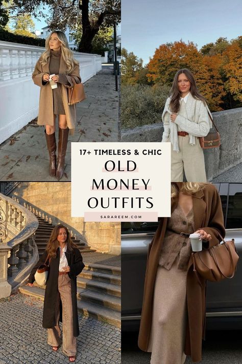 Elevate your style with old money fall outfit ideas for 2024. Discover timeless, classy outfits that blend preppy charm with effortless chic. These fall outfits offer perfect outfit inspo for a refined, sophisticated look. Embrace the season with outfit ideas that never go out of style! I’m sharing some of the best old money outfit ideas for fall 2024. Whether you're heading to a casual lunch or a formal event, these looks will have you covered. Classy Coats For Women, Timeless Fall Fashion, Old Money Women Outfits, Old Money Fall Outfits Women, Old Money Fashion Women, Fall Old Money Outfits, Old Money Outfits Fall, New England Fall Outfits, Fall Outfits Old Money