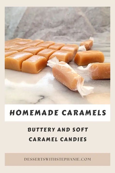 Diy Soft Carmels, Soft Buttery Homemade Caramels, Homemade Caramels Recipe, Soft Carmel’s, Best Homemade Caramels, Chewy Caramel Candy, Carmel Candy Diy, Home Made Soft Carmels, Soft Chewy Caramels