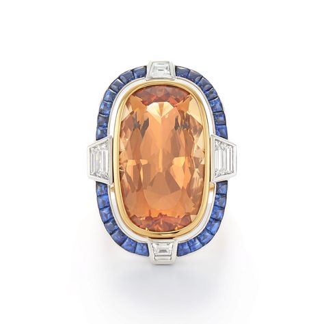 Signed Fred Leighton Precious Topaz and Sapphire Cocktail Ring | Fred Leighton Fred Leighton Jewelry, Pomellato Ring, Fred Leighton, Sapphire Cocktail Ring, Fine Ceramic, Contemporary Ring, Unusual Jewelry, Ceramic Jewelry, Diamond Design