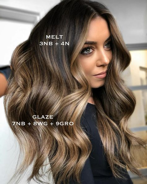 REVERSE 🔄 BALAYAGE Took this babe from blonde back to the darker side 🤎 —STEP ONE— Since she had so much blonde to begin with and I… | Instagram Blonde Back, Reverse Balayage, Redken Hair Color, Color Melt, Redken Hair Products, Redken Shades, Hair Color Formulas, Brunette Hair With Highlights, Redken Shades Eq