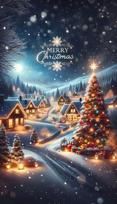 Winter Christmas Scenes, Christmas Tree Images, Merry Christmas Wallpaper, Merry Christmas Pictures, Christmas Wallpaper Backgrounds, Christmas Scenery, Christmas Tree Decorations Diy, Merry Christmas Card Greetings, Merry Christmas Images