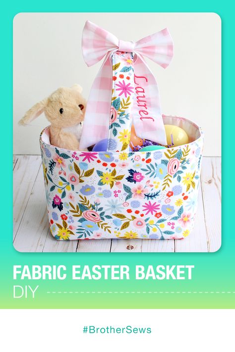 Easter Basket Handmade, Sew An Easter Basket, Cloth Easter Basket Diy, Sewing Projects Easter, Easter Fabric Basket, Sewn Easter Baskets, Easy Diy Easter Baskets, Quilted Easter Baskets Free Pattern, Easter Basket Patterns Sewing