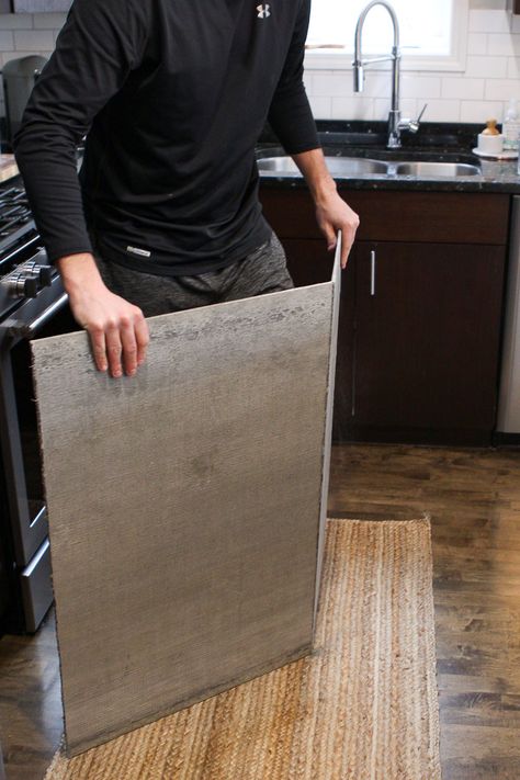 Cement board is a useful supply for DIY projects. Here's how to cut cement board and use it around a fireplace surround for tiling! #cementboard #howto #DIY #fireplacemakeover Concrete Board Wall, Concrete Over Tile Fireplace, Cement Board Fireplace Surround, Cement Board Fireplace, How To Tile A Fireplace, Diy Cement Fireplace, Cement Fireplace Surround, Concrete Look Fireplace, Faux Cement Fireplace