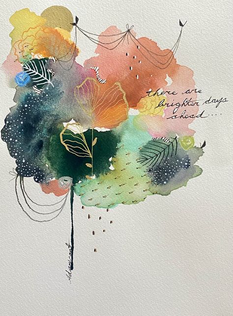 Allison Dawrant, Contemporary Watercolor Art, Watercolor Art Diy, Art Poetry, Mountain Landscapes, Abstract Mountain, Collage Art Projects, Calgary Canada, Contemporary Watercolor