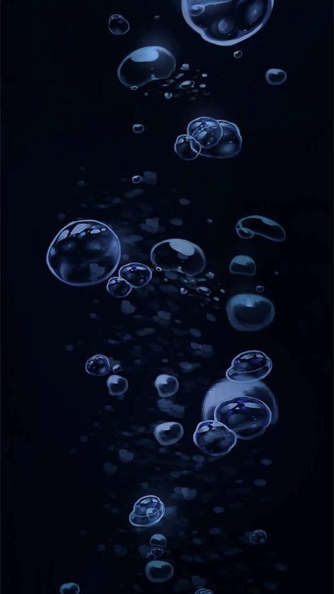 Under Water Aesthetic, Bubble Wallpaper, Underwater Drawing, Underwater Bubbles, Underwater Wallpaper, Bubble Drawing, Background Water, Sea Drawing, Jellyfish Painting