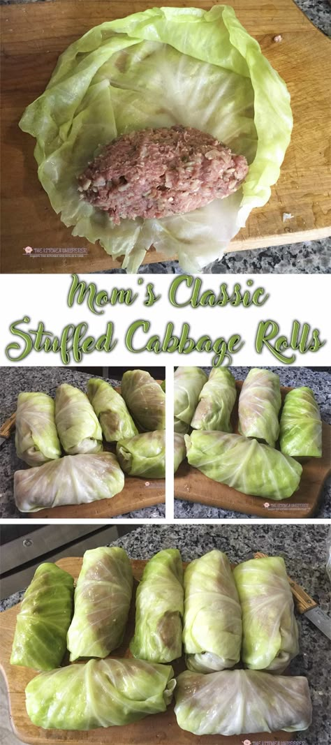 Mom's Classic Stuffed Cabbage Rolls - The Best Recipe! Stuffed Cabbage Rolls, Cabbage Rolls Recipe, Stuffed Cabbage, Pudding Desserts, Cabbage Rolls, Cabbage Recipes, Beef Dishes, Veggie Dishes, Comfort Foods