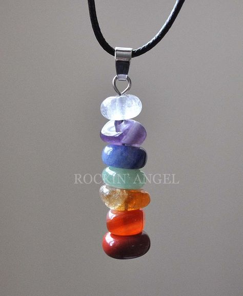 Gem Stone Necklace Diy, Chakra Necklace Tutorial, Chakras Necklace, Chakra Jewelry Necklaces Healing Crystals, Chakra Jewelry Stone, Reiki Attunement, Chakra Necklace Yoga Jewelry, Healing Stone Bracelet, Chakra Healing Stones