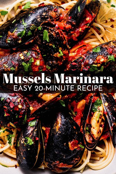 Mussels Marinara Mussels Fra Diavolo Recipe, Mussels Recipe Tomato, Pasta Mussels, Mussels Recipe Pasta, Best Mussels Recipe, Mussels Marinara, Mussels Pasta, Red Sauce Recipe, Fra Diavolo