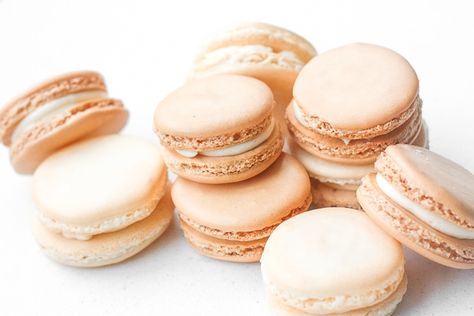 Every bite of this sweet, classic french macaron with vanilla buttercream filling is melt-in-your-mouth goodness. Basic Baking, French Macaron, French Macaroons, Buttercream Filling, Macaroon Recipes, Macaron Recipe, Vanilla Buttercream, Cannoli, Yummy Cookies